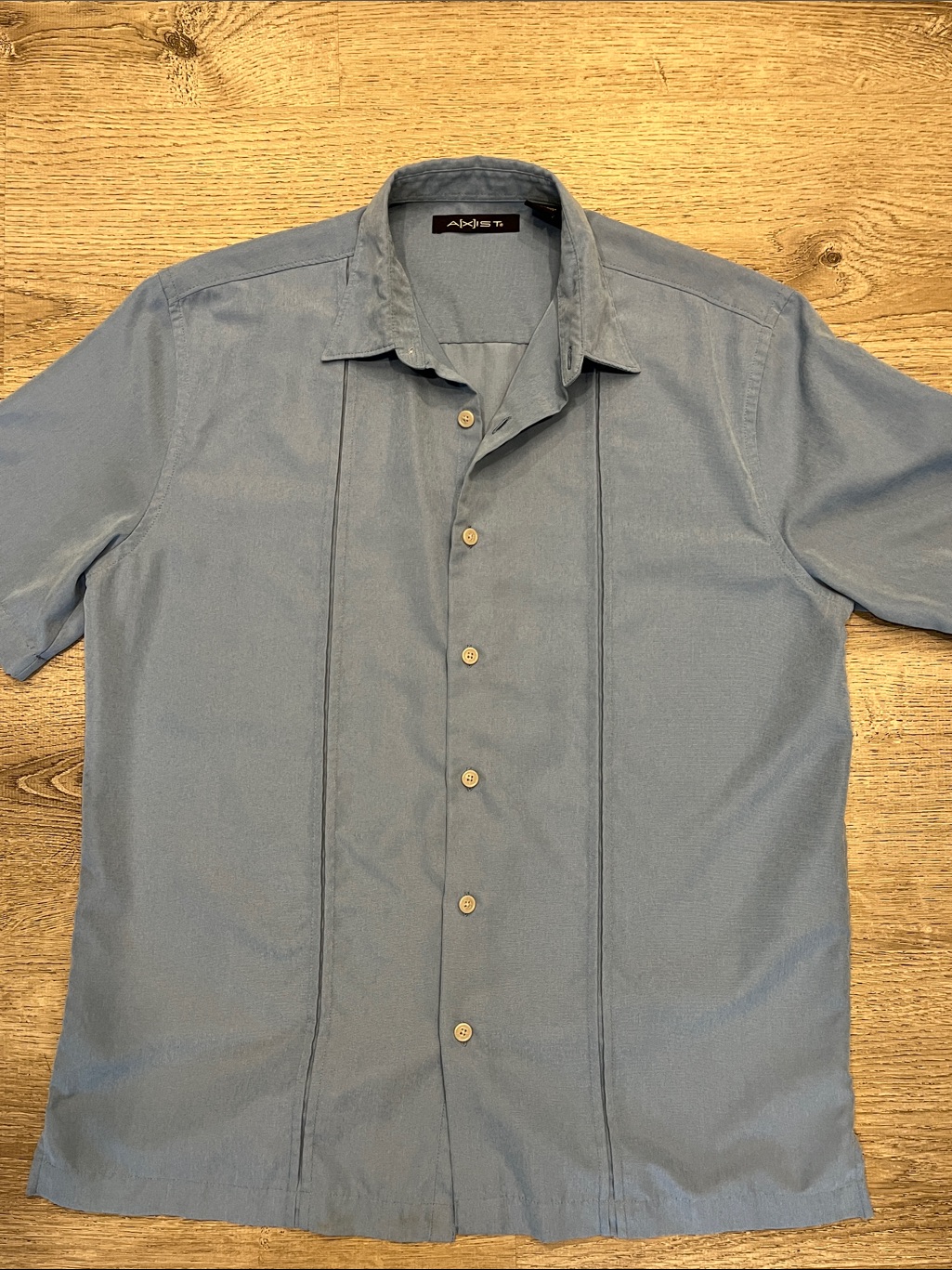 Axist Men's Guayabera Short-Sleeve Button-Down Shirt In Dusty Blue